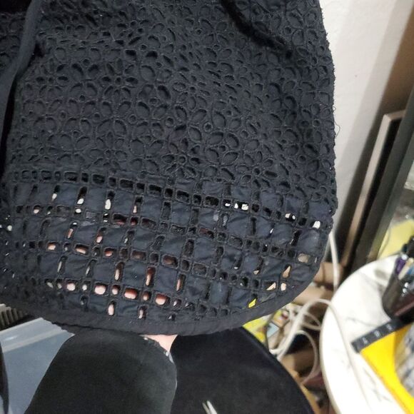 Banana Republic Lace Shirtdress with Belt in Black Size 12 - Picture 7 of 14